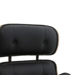 Πολυθρόνα relax Mirto pakoworld μασίφ ξύλο καρυδί -PU μαύρο 80x80x96.5εκ - Image 5