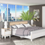 Κομοδίνο Awell pakoworld sonoma-λευκό 45x44x58εκ