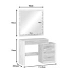 Τουαλέτα-καθρέπτης Neruda pakoworld λευκό antique-oak 114,5x39,5x76εκ - Image 4