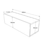 Έπιπλο τηλεόρασης επιτοίχιο Serit pakoworld λευκό-oak 100x31,5x29,5εκ - Image 4
