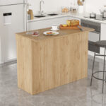 Τραπέζι-πάγκος κουζίνας Kogile pakoworld σε φυσική απόχρωση 120x60x88.2εκ - Image 2