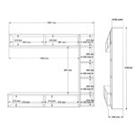 Σύνθετο σαλονιού Compo επιτοίχιο pakoworld σε oak-λευκό απόχρωση 169,10x25,8x143.5εκ - Image 4