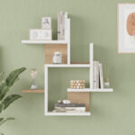 Ραφιέρα τοίχου Nogara pakoworld σε φυσική-λευκή απόχρωση 62.6x14.5x66.2εκ - Image 2