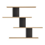 Ραφιέρα τοίχου Zaka pakoworld σε φυσική-ανθρακί απόχρωση 98.7x14.5x78εκ - Image 3