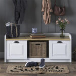 Έπιπλο εισόδου-παπουτσοθήκη Arthur I pakoworld 8 ζευγών λευκό-καρυδί 120x40x45εκ - Image 2