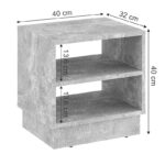 Κομοδίνο Mason pakoworld μελαμίνης σε γκρι απόχρωση μαρμάρου 40x32x40εκ - Image 3