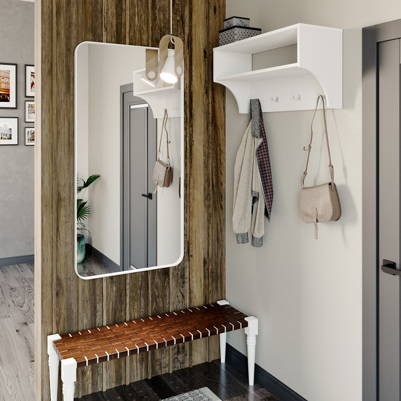 184-000126-1 Κρεμάστρα Crosta pakoworld σε λευκή απόχρωση 80x28x40εκ - Image 1