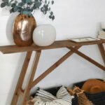 Κονσόλα Roosevelt pakoworld καρυδί ξύλο πεύκου 35mm καρυδί 119x29x80εκ - Image 3