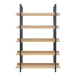 Βιβλιοθήκη Almond pakoworld σε oak-μαύρη απόχρωση 120x29x185εκ - Image 2