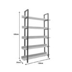 Βιβλιοθήκη Almond pakoworld σε oak-μαύρη απόχρωση 120x29x185εκ - Image 5