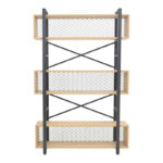 Βιβλιοθήκη Fifer pakoworld σε oak-μαύρη απόχρωση 120x28x185εκ - Image 2