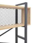 Βιβλιοθήκη Fifer pakoworld σε oak-μαύρη απόχρωση 120x28x185εκ - Image 4