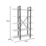 Βιβλιοθήκη Esthon pakoworld σε λευκή όψη μαρμάρου με χρυσό μέταλλο 120x32x180εκ - Image 3