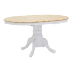 Tραπεζαρία Lars-York pakoworld σετ 5τμχ επεκτεινόμενη ξύλο λευκό-φυσικό Φ100(+38)x100x75εκ - Image 5