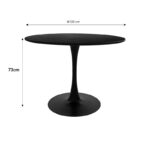 Τραπεζαρία Balou-Julita σετ 5τεμ pakoworld MDF και pp σε μαύρη-φυσική απόχρωση Φ100x73εκ - Image 4