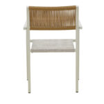 Τραπεζαρία Savor-Kliton σετ 5τεμ pakoworld λευκό αλουμίνιο και rattan σε φυσικό χρώμα 80x80x74εκ - Image 5