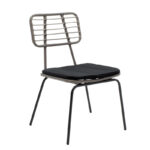 Τραπεζαρία Naoki - Kliton σετ 3τεμ pakoworld ανθρακί αλουμίνιο και μέταλλο σε μαύρη απόχρωση 80x80x74εκ