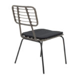 Τραπεζαρία Naoki - Kliton σετ 3τεμ pakoworld ανθρακί αλουμίνιο και μέταλλο σε μαύρη απόχρωση 80x80x74εκ - Image 3