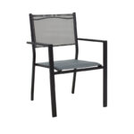 Τραπεζαρία Moly - Kliton σετ 5τεμ pakoworld ανθρακί και μαύρο αλουμίνιο-textilene σε ανθρακί απόχρωση 80x80x74εκ