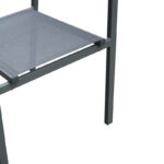 Τραπεζαρία Moly - Kliton Ι σετ 5τεμ pakoworld ανθρακί αλουμίνιο και textilene σε ανθρακί απόχρωση 80x80x74εκ - Image 3