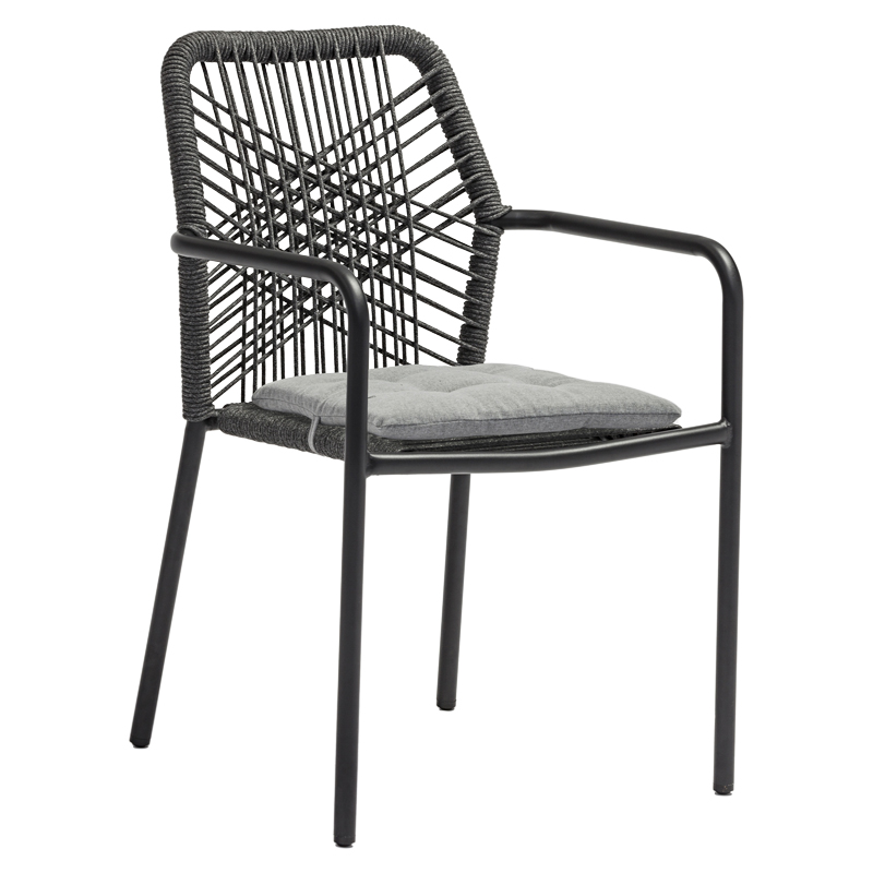 200-000846-1 Τραπεζαρία Kliton-Kherson σετ 5τεμ pakoworld αλουμίνιο σε ανθρακί απόχρωση 80x80x74εκ - Image 1