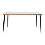 Τραπεζαρία Naoki Χ σετ 5τεμ pakoworld rattan pe σε φυσική απόχρωση και μαύρο μέταλλο 160x90x78εκ - Image 2