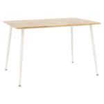 Τραπεζαρία Julita-Cuba pakoworld σετ 5τεμ pp-mdf σε λευκή-sonoma απόχρωση120x80x75εκ - Image 4