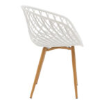 Τραπεζαρία Ezra-Balou pakoworld σετ 5τεμ pp-mdf λευκό Φ100x73εκ - Image 3