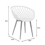 Τραπεζαρία Ezra-Balou pakoworld σετ 5τεμ pp-mdf λευκό Φ100x73εκ - Image 5