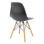 Τραπεζαρία Julita-Balou σετ 5τεμ pakoworld MDF-PP σε μαύρο-φυσικό απόχρωση Φ120x73εκ - Image 2