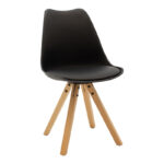 Τραπεζαρία Natali-Caron pakoworld σετ 5τεμ mdf σε μαύρη-φυσική απόχρωση 120x80x76εκ