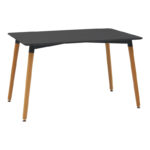 Τραπεζαρία Natali-Caron pakoworld σετ 5τεμ mdf σε μαύρη-φυσική απόχρωση 120x80x76εκ - Image 4