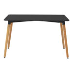 Τραπεζαρία Natali-Caron pakoworld σετ 5τεμ mdf σε μαύρη-φυσική απόχρωση 120x80x76εκ - Image 5