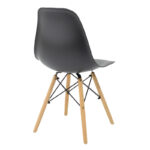 Τραπεζαρία Julita pakoworld σετ 3τεμ MDF μαύρο-ξύλο οξιάς σε φυσική απόχρωση Φ60x73εκ - Image 2