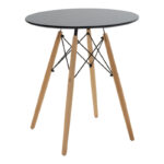 Τραπεζαρία Julita pakoworld σετ 3τεμ MDF μαύρο-ξύλο οξιάς σε φυσική απόχρωση Φ60x73εκ - Image 4