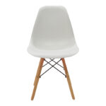 Τραπεζαρία Julita σετ 5τεμ pakoworld MDF και ξύλο οξιάς σε λευκή-φυσική απόχρωση Φ80x73εκ - Image 3