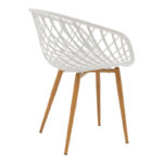 Τραπεζαρία Manka-Ezra pakoworld σετ 5τεμ σε λευκή απόχρωση 110x80x77εκ - Image 2