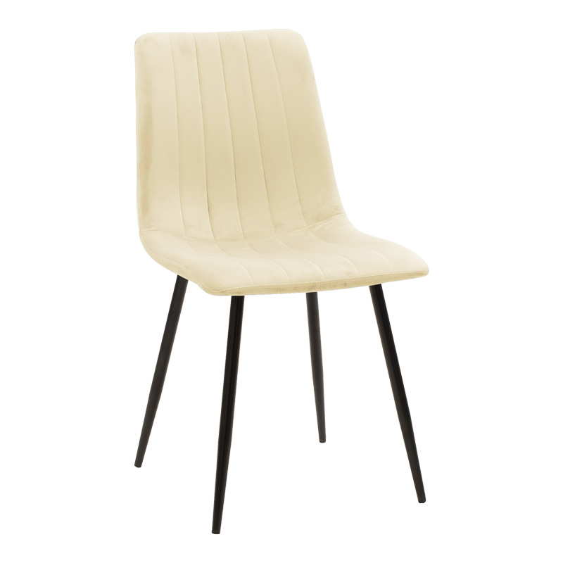 200-001298-1 Τραπεζαρία Natali-Noor pakoworld σετ 5τεμ MDF μαύρο-μπεζ ύφασμα 120x80x76εκ - Image 1