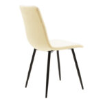 Τραπεζαρία Natali-Noor pakoworld σετ 5τεμ MDF μαύρο-μπεζ ύφασμα 120x80x76εκ - Image 2