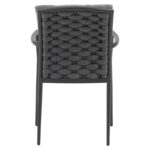 Πολυθρόνα Moritz pakoworld αλουμίνιο ανθρακί σχοινί-μαξιλάρι γκρι - Image 4