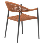 Πολυθρόνα Freiburg pakoworld αλουμίνιο μαύρο-σχοινί φυσικό-κεραμιδί - Image 3