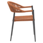 Πολυθρόνα Freiburg pakoworld αλουμίνιο μαύρο-σχοινί φυσικό-κεραμιδί - Image 4