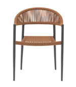 Πολυθρόνα Freiburg pakoworld αλουμίνιο μαύρο-σχοινί φυσικό-κεραμιδί - Image 5