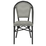 Καρέκλα Paris pakoworld αλουμίνιο μαύρο-textilene ασπρόμαυρο - Image 2