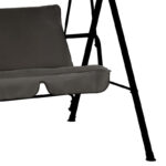 Κούνια κήπου Globo pakoworld μέταλλο μαύρο-ύφασμα γκρι 170x110x153εκ - Image 5