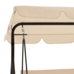 Κούνια κήπου Globo pakoworld μέταλλο μαύρο-ύφασμα μπεζ 170x110x153εκ - Image 3