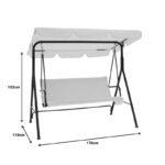 Κούνια κήπου Globo pakoworld μέταλλο μαύρο-ύφασμα μπεζ 170x110x153εκ - Image 5