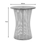 Τραπέζι Lemelo pakoworld μέταλλο-sal wood-γιούτα σε εκρού απόχρωση Φ61x76εκ