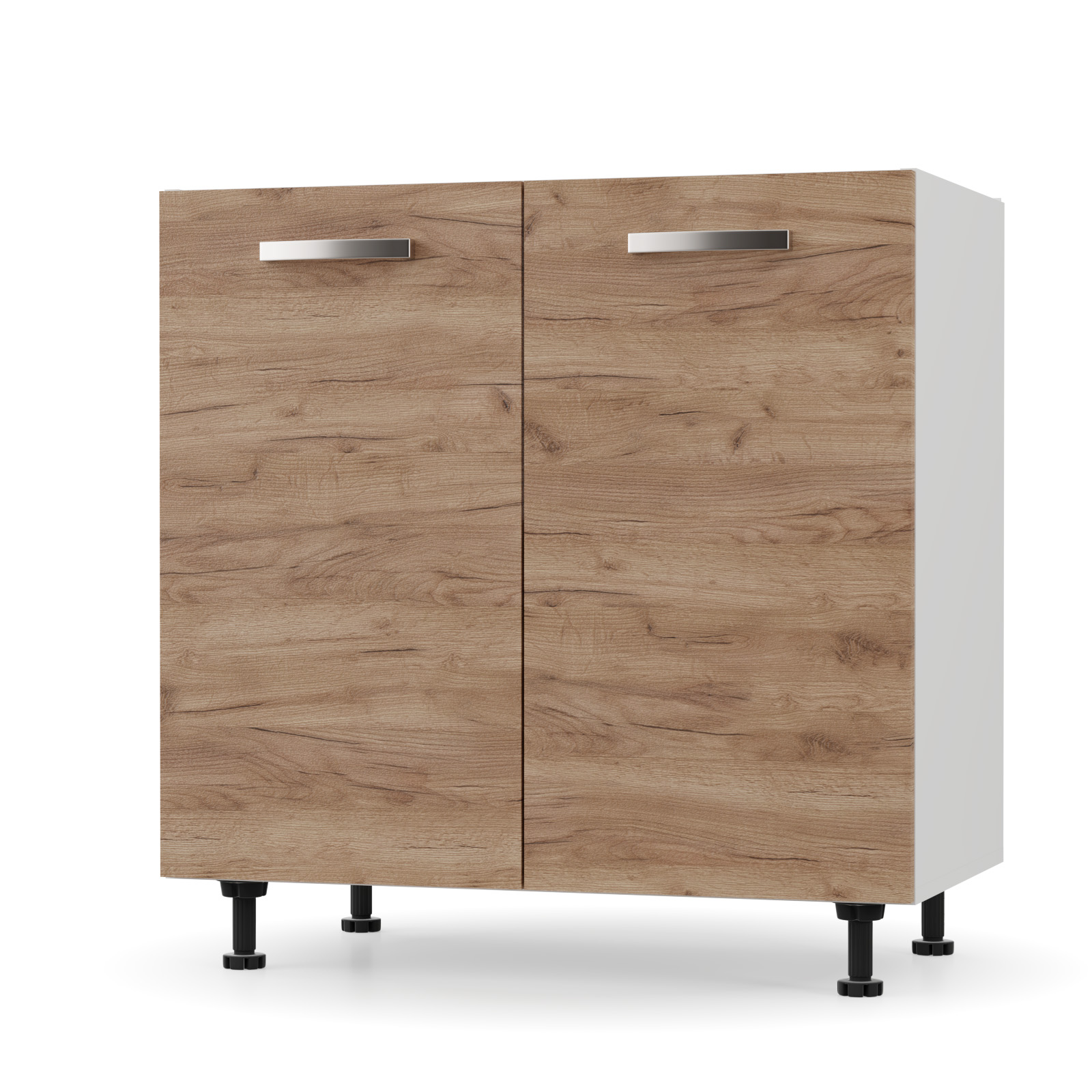 2244 CHARLOTΤE Ντουλάπι Νεροχύτη 80x46.5x82εκ με μεταλλικά χερούλια Χρυσός Δρυς - Image 1