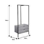 Έπιπλο εισόδου Keila pakoworld μελαμίνη σε φυσική απόχρωση και μαύρο μέταλλο 85x45x190εκ - Image 3